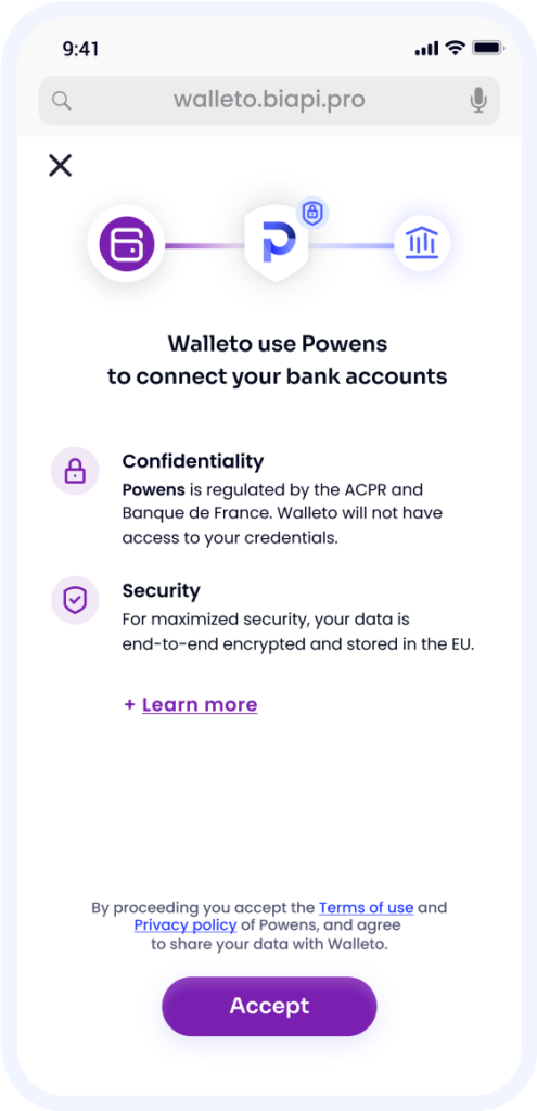 screenshot of the application walleto