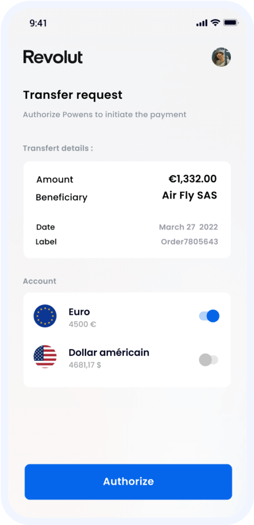 screenshot of the application revolut